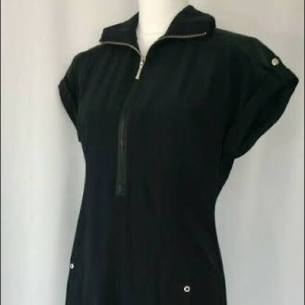 Zenergy by Chicos Black Shirt Dress Zippers Snaps